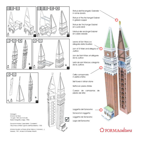 3D Monuments Campanile Venezia istruzioni